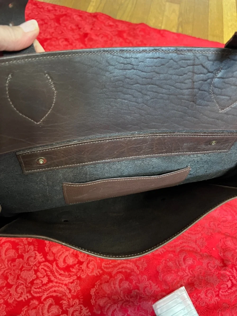 Buffalo Billfold Company 1920s Attache Briefcase American Bison Leather USA Made